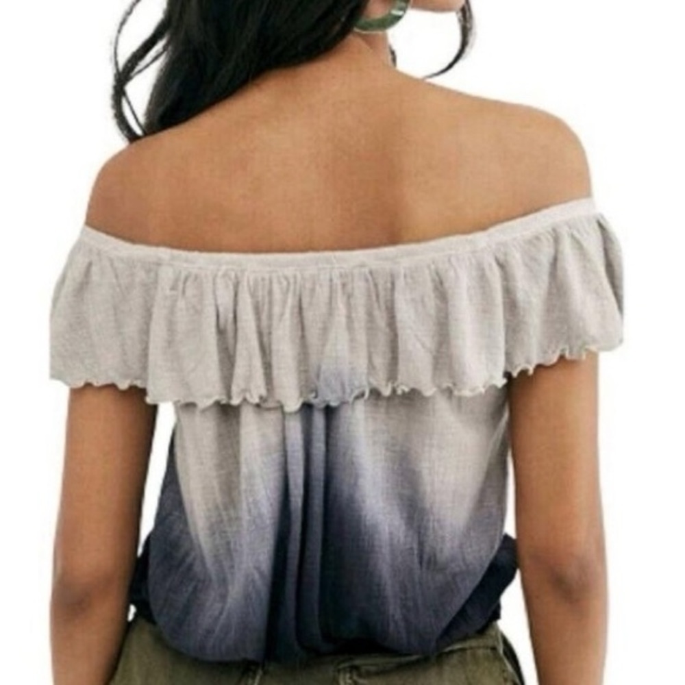 Free People Ombré Off-Shoulder Blouse (047) - Picture 2 of 9